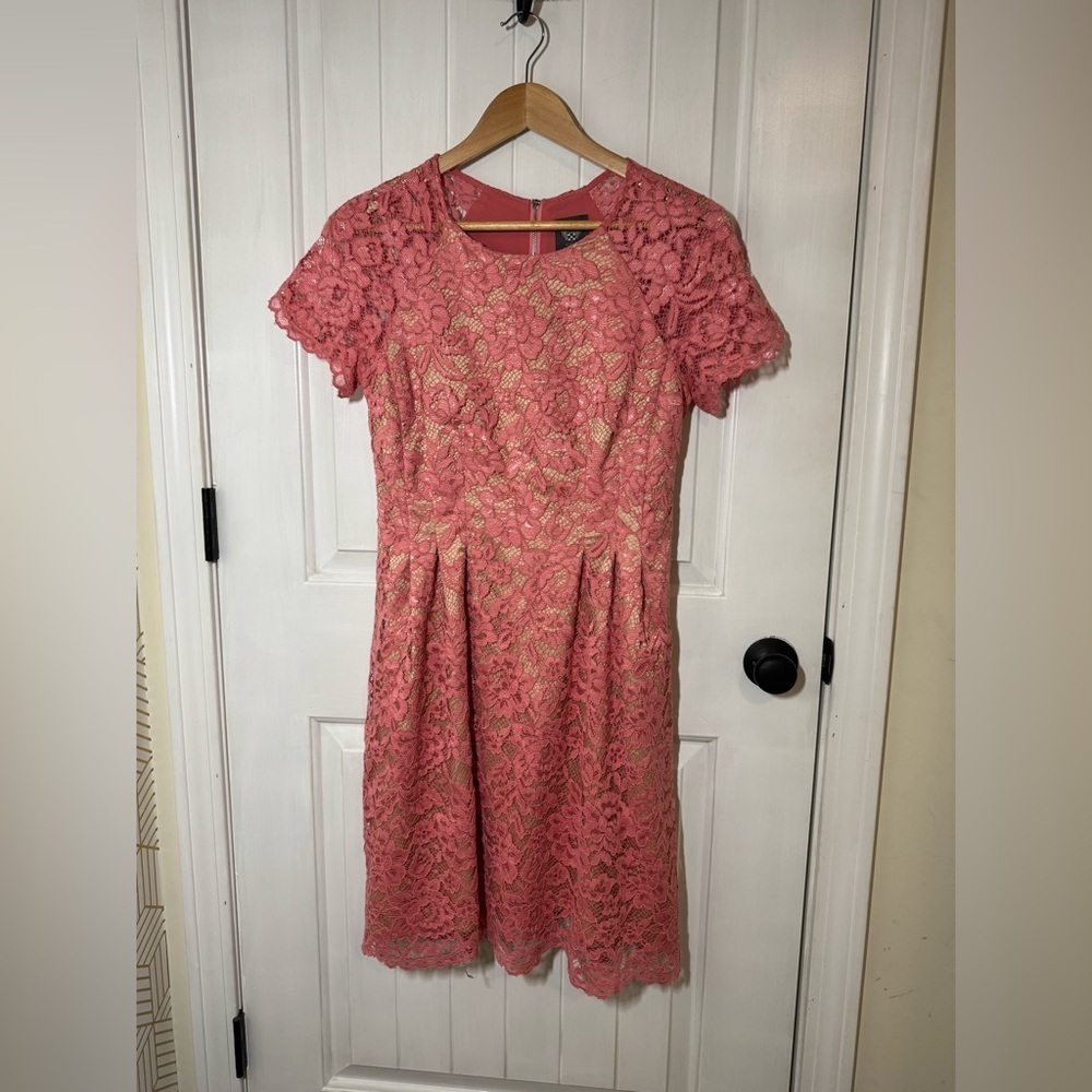 Vince Camuto Coral Lace Midi Dress